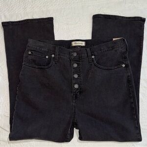 NEW Madewell Cali Demi-Boot Cut Off Black Jeans Button Fly Size 32 NWT bootcut